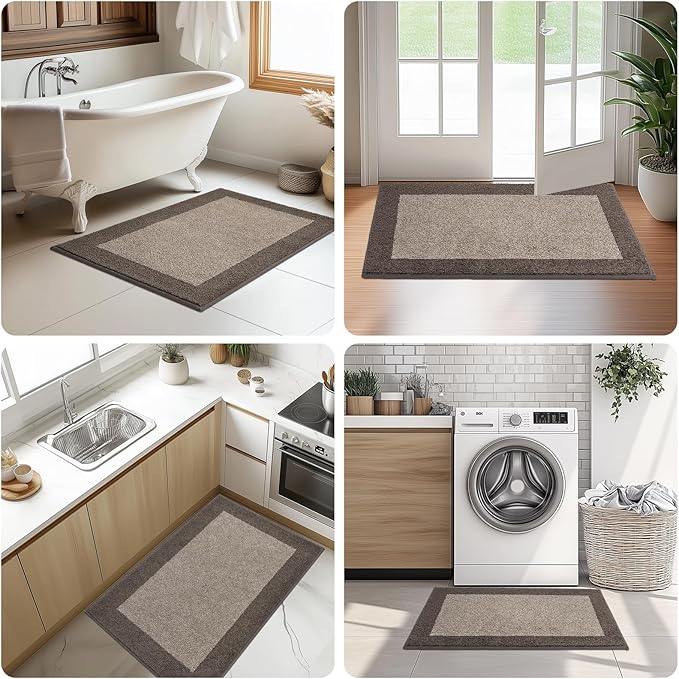 Machine Washable Kitchen Rug 24" x 96", Non Slip Kitchen Mat