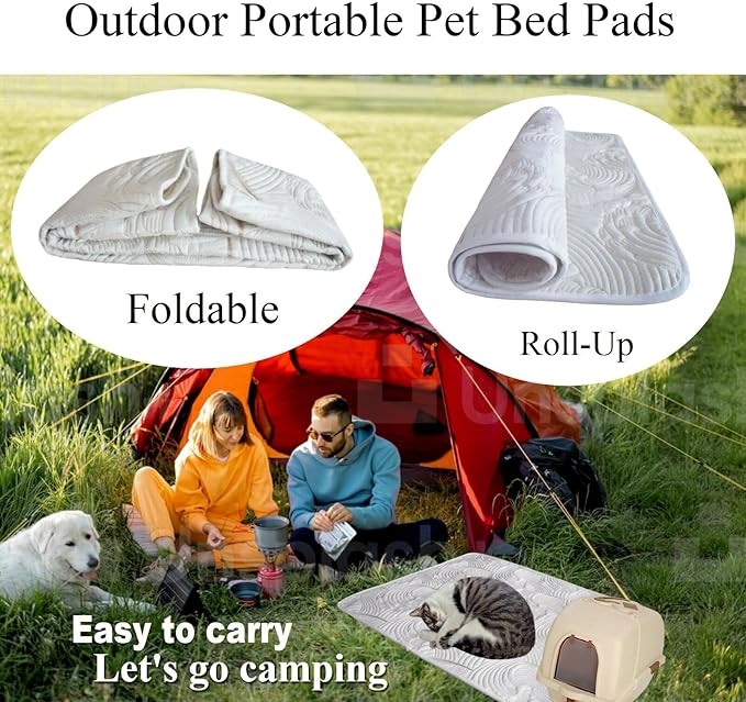 Washable Pet Pads for Small Dogs/Cats - 28" x 28", Multi-Layer Fabric Pet Mat Bed with Waterproof Backing Sofa Chair Cover Furniture Protector - Anti Cat Pee and Scratch, White