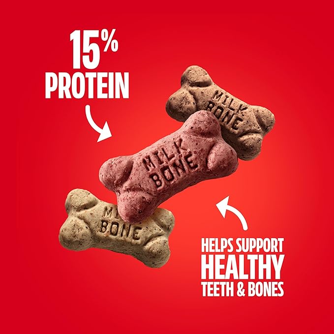 Milk-Bone Flavor Snacks Mini’s Dog Biscuits, Flavored Crunchy Dog Treats, 2.5 Oz. Bags (Pack of 20)