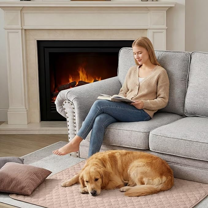 Waterproof Dog Bed Cover Pet Blanket Sofa Pet Bed Mat,Leak Proof Washable Incontinence Mattress Protectors,Suitable for People Who Cannot Take Care of Themselves,30x30 Inch Khaki