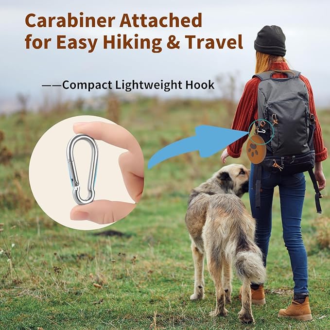 Collapsible Dog Bowls, 2-in-1 Silicone Pet Food and Water Bowl with Carabiner, Portable Double Compartment Dish for Travel, Camping, Hiking Puppy Essentials (Brown)