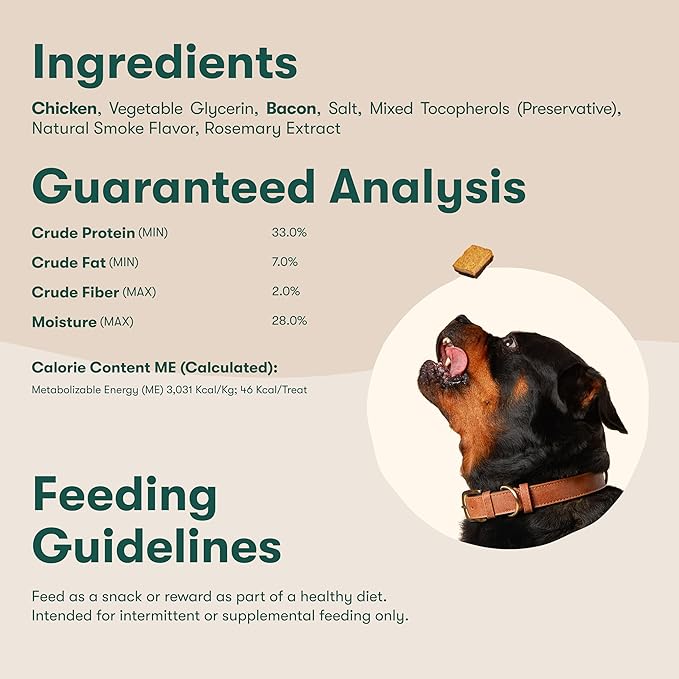 Jinx Chicken & Bacon Layers Jerky Dog Treats - Crunchy, All Natural Dog Jerky Treats with Cage-Free Chicken & Bacon - Pet Products for All Dogs (Puppies, Adults & Seniors) - 15oz
