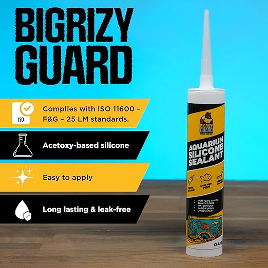Aquarium Silicone Sealant Clear 2x10.14 Fl oz Cartridge - Aquarium Safe Silicone for Fish & Plants, 100% Waterproof, Non-Toxic, Solvent Free, Strong Bond, Fast Cure, Transparent (2 Pack)