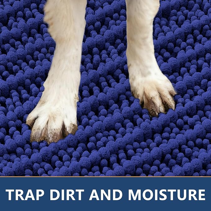 Smiry Dog Door Mat for Muddy Paws 59x35, Absorbent Dirt Trapper, Non-Slip