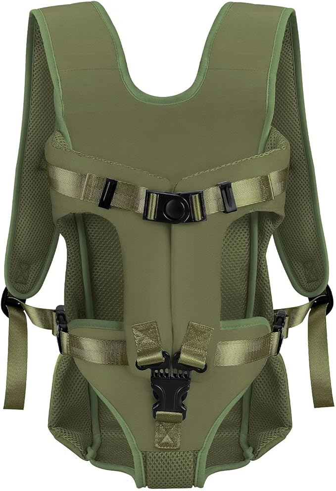 Dog Carrier Backpacks, Adjustable Dog Backpack Carrier, Legs Out Easy-fit Dog Chest Carrier for Medium Small Dogs, Hands Free Dog Front Carrier for Hiking, Cycling（Green L）