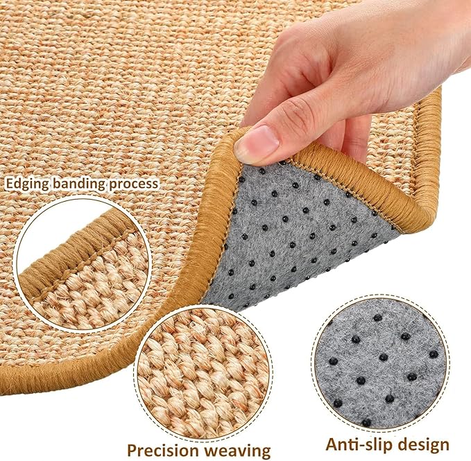 KABASI 2PCS Rabbit Scratcher Mat, Natural Bunny Chew Toys Scratching Pad for Nails Teeth Care, Small Animal Cage Mats Bedding Sleeping Nesting Toys, Sturdy Bunny Grinding Claw Boards, 16x12 in