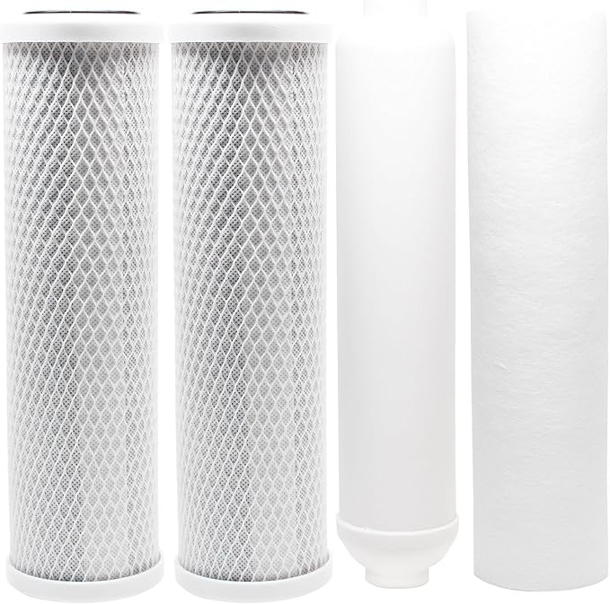 CFS – 4 Pack Replacement Water Filter Kit Includes Carbon Block, Polypropylene