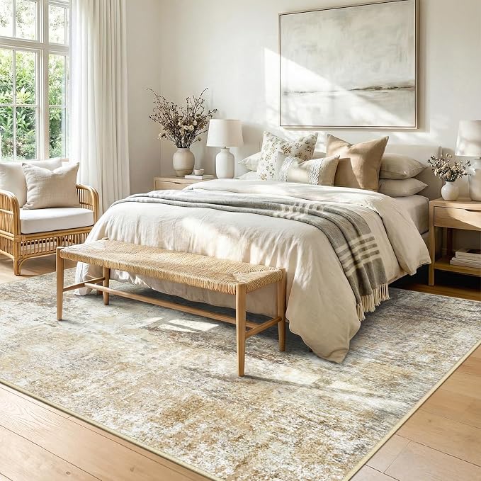 RELEANY Washable Area Rugs 9'x12' Non-Slip Modern Abstract Soft