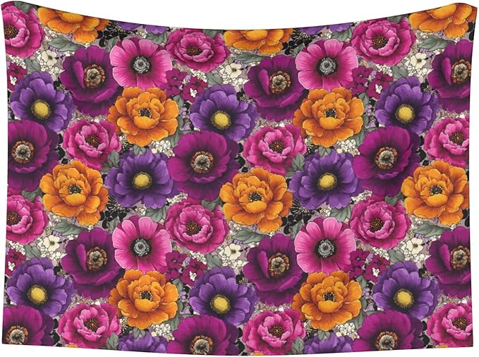 Waterproof Dog Blanket Soft Pet Blanket for Puppy Cat, Fleece Cat Throw Blankets for Furniture Bed Couch Sofa Reversible - Retro Florals Purple 4