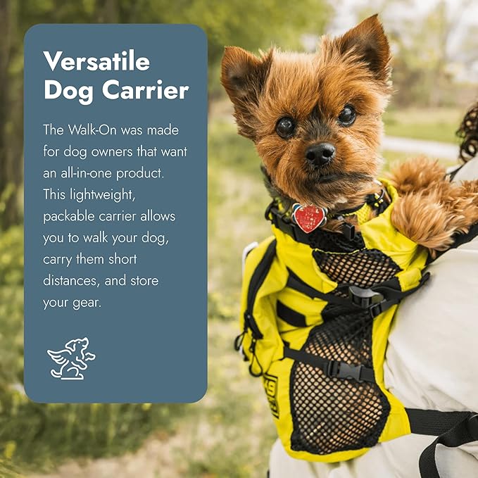 K9 Sport Sack Walk-On - Medium, Shark Skin Gray - Ideal for Dogs with 17-19” Back Length - Lightweight, Packable, Backpack-Style Carrier - Includes Compatible Harness & Storage Bag