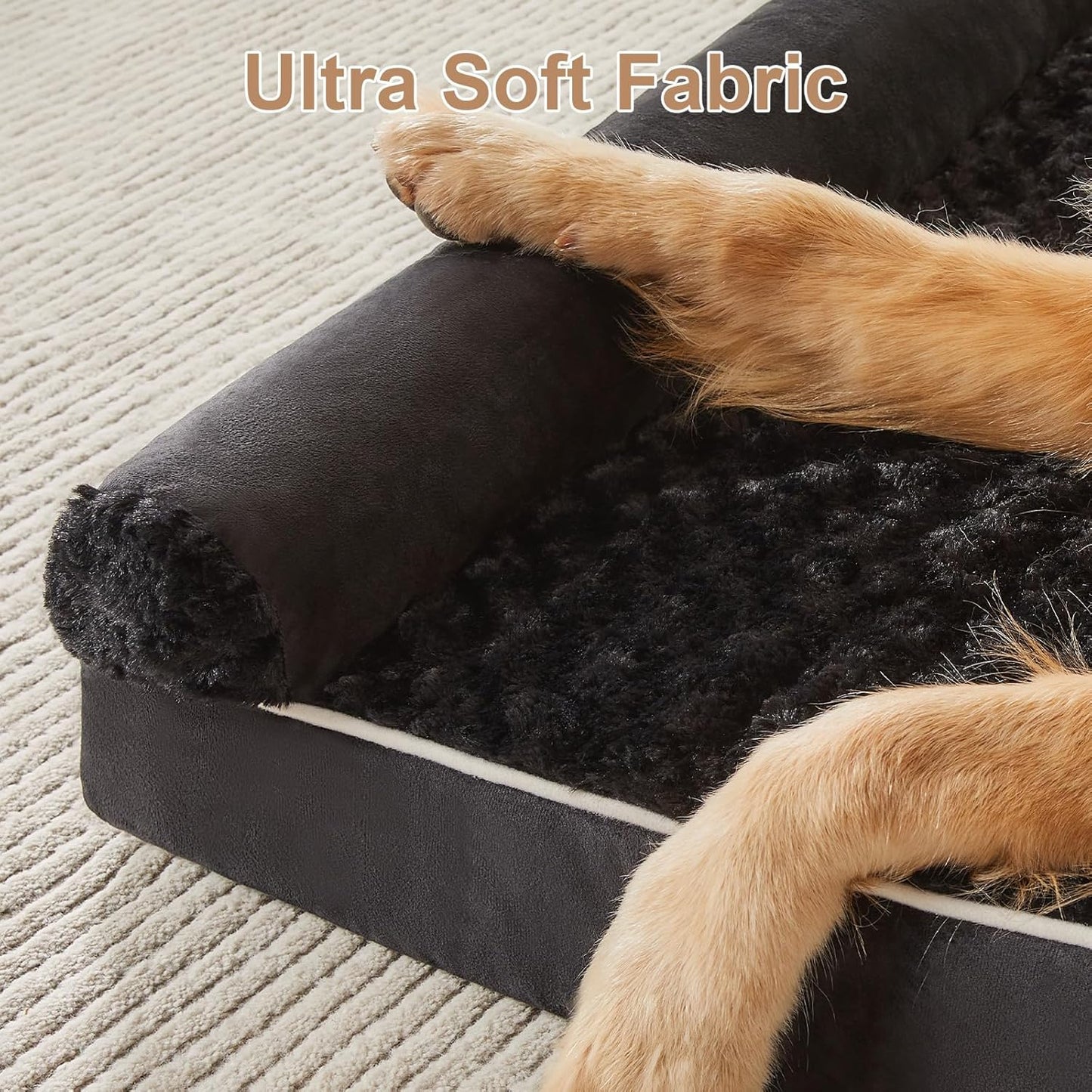 BFPETHOME Dog Beds for Large Dogs, Orthopedic Dog Bed for Medium Large Dogs,Big Waterproof Couch Pet Bed with Removable Washable Cover