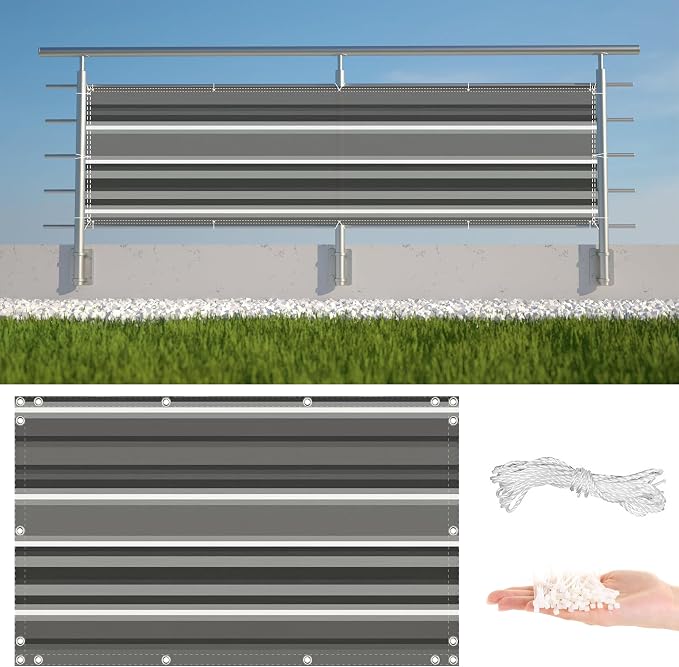 Privacy Fence 3.1' x 6.6' UV-Resistant Visibility Reduction Balcony Privacy