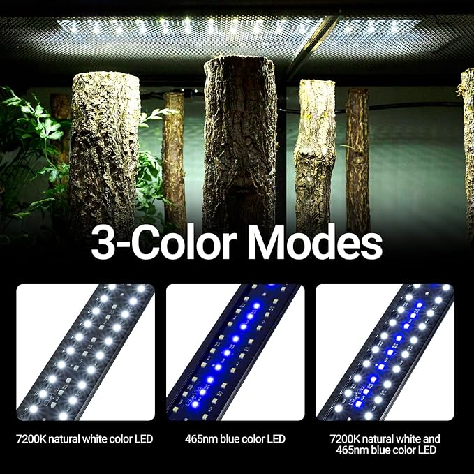 Dimming LED UVB Reptile Light, 24“ LED Reptile Light Bar with Brightness Adjustment & 3 Light Modes, UVB 5.0