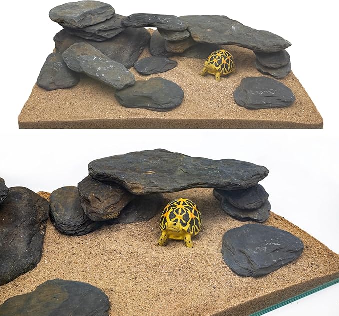 Aquarium Stone Stream Turtle Platform Natural Slate 3-8 inches basking Rock for Aquarium Decoration Turtle Tanks and Amphibian & Reptile Terrariums-10lb