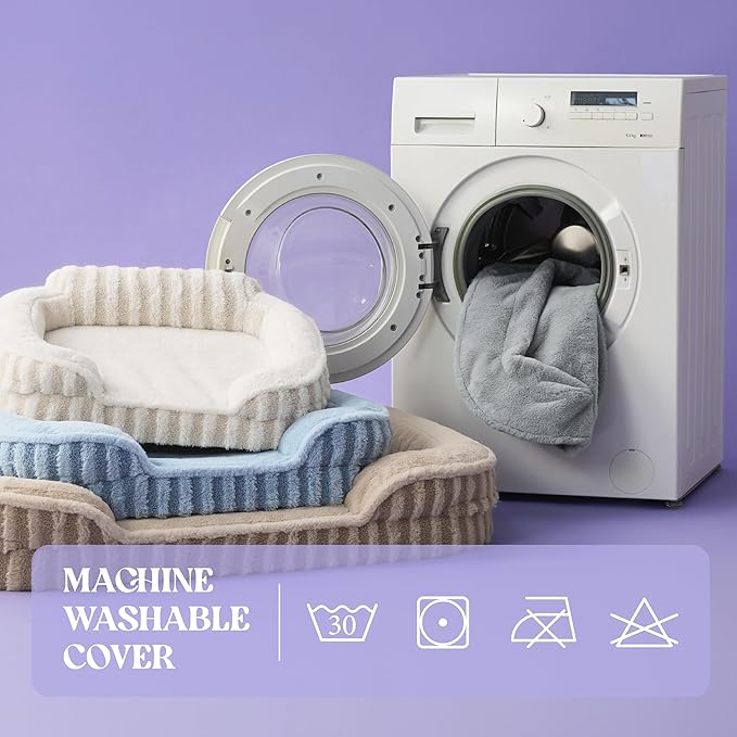 LE SURE Cute XL Dog Beds, Orthopedic Waterproof Dog Bed for Extra Large Dogs, Non-Slip Bottom and Egg-Crate Foam Big Pet Couch Sofa with Washable Removable Cover, Blue