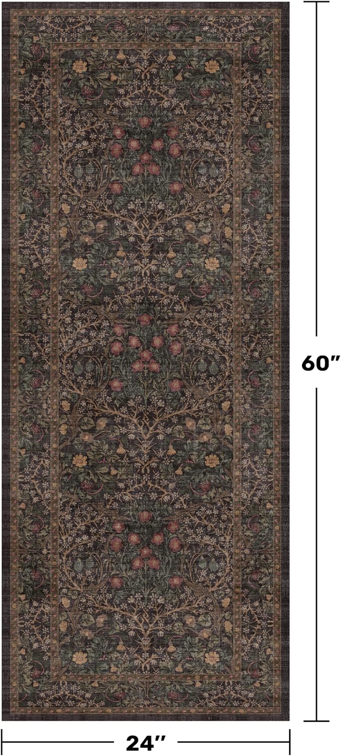 Brown Entryway 2x5 Runner Rug, Small Throw Runners