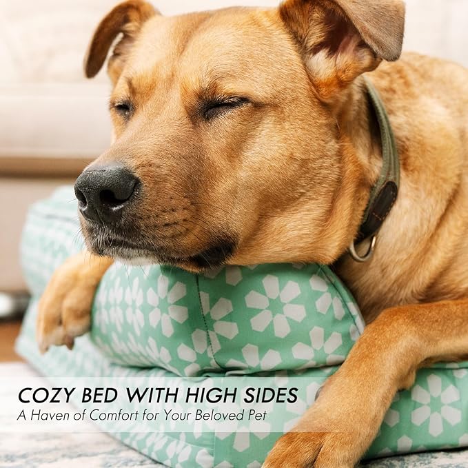 ClevaHome Comfort Orthopedic Dog Bed for Large Dogs - Waterproof Sofa Bed with Removable Bolsters & Washable Cover & Nonslip Bottom, Egg Foam Dog Sofa with Enhanced Head and Neck Support
