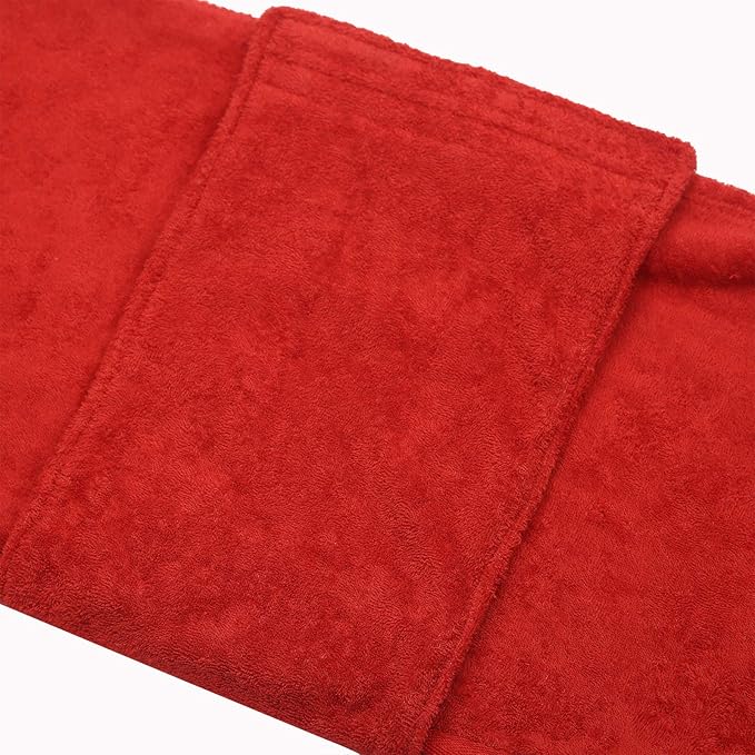 Geyecete Dog Drying Coat - Fast Drying Dog Bathrobe Towel - Microfibre Super Absorbent Pet Cat Bath Robe, Luxuriously Soft - Red - L