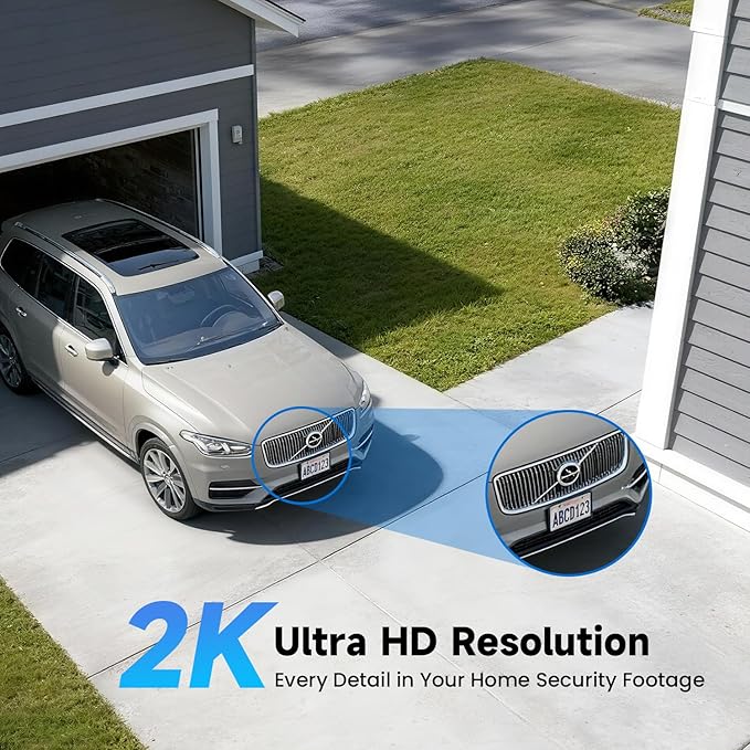 Security Cameras Wireless Outdoor, 2K Indoor Battery Powered WiFi Camera for Home Security, Color Night Vision, 2-Way Talk, Siren Alarm, AI Motion Detection, Cloud/SD Storage, 2 Pack