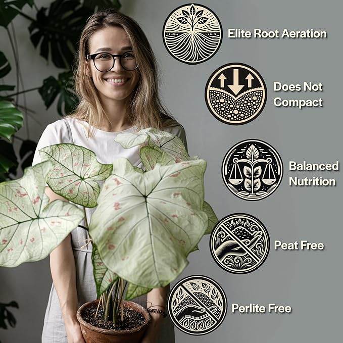 Craft Aroid Potting Mix- Elite Organic Alocasia, Philodendron, Monstera Soil Mix, Chunky, Well Draining Potting Soil for Indoor Plants, All Tropical Plants & Houseplants, Sustainable & Peat Free 4QT