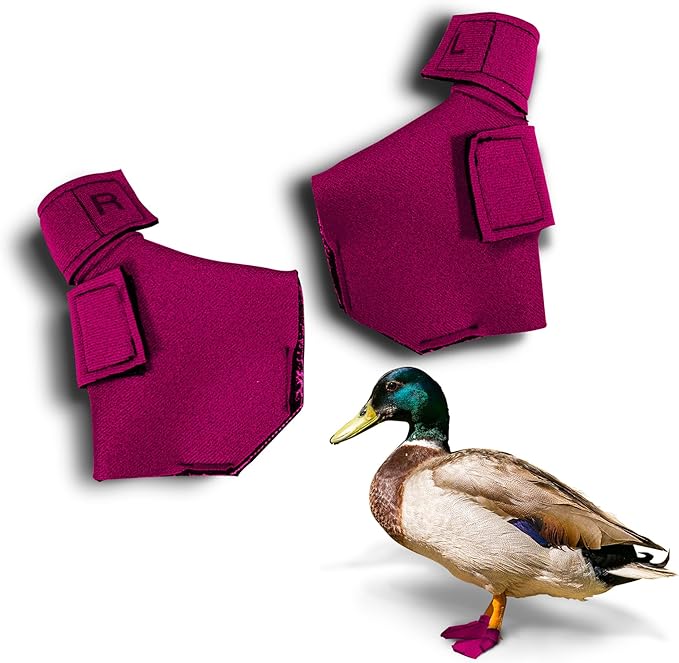 Duck Shoes for Injured Feet – Protective Neoprene Footwear for Ducks, Protective Shoes for Birds with Injured feet, Bumblefoot Relief - Medium, 3.5” Max. Inside Width - Pink