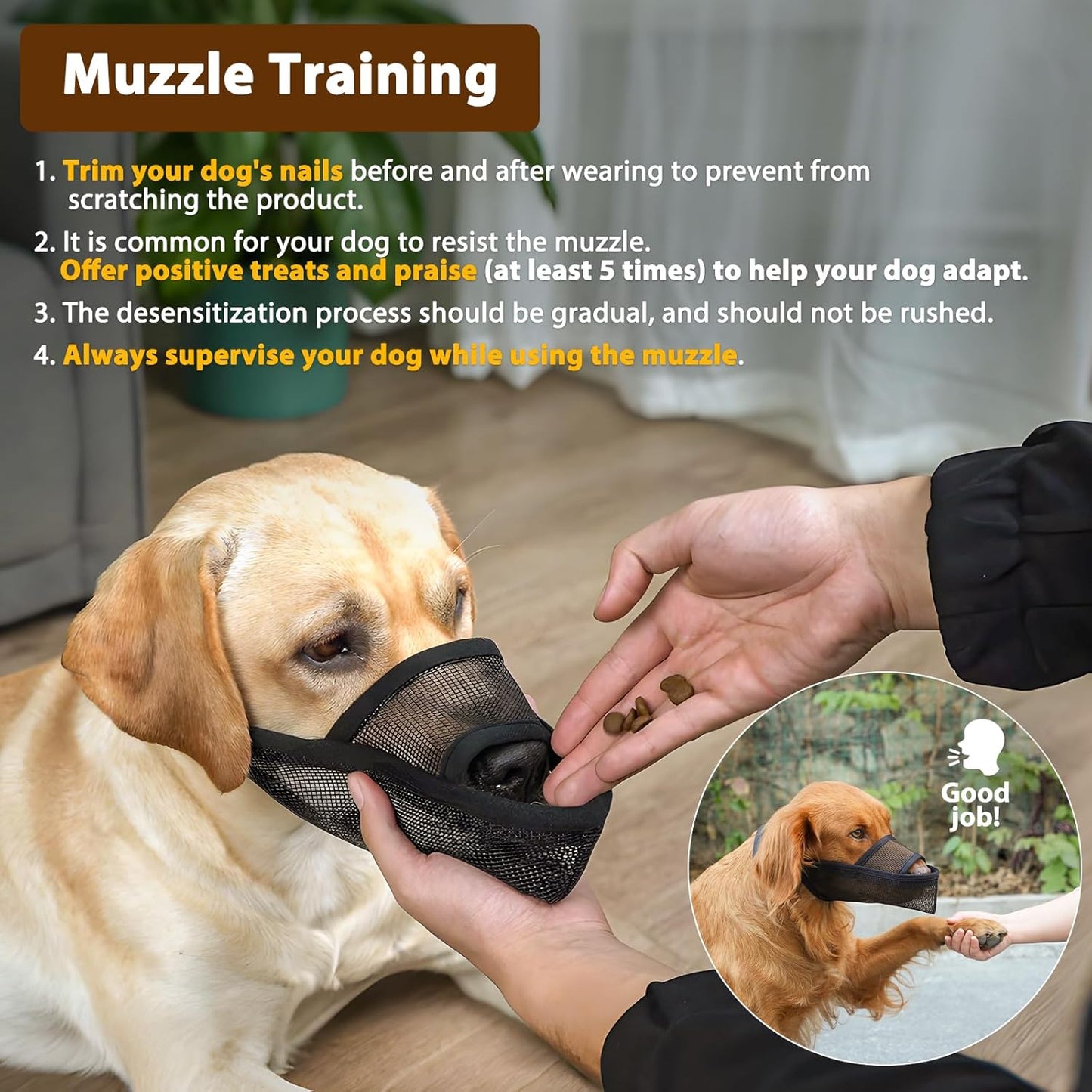 Crazy Felix Nylon Dog Muzzle for Small Medium Large Dogs Dachshund Beagle Poodle Labrador, Air Mesh Breathable and Drinkable Pet Mouth Guard for Anti-Biting Chewing Scavenging(M, Grey)