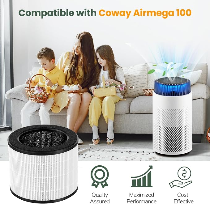 2 Pack Airmega 100 Filter Replacement Compatible