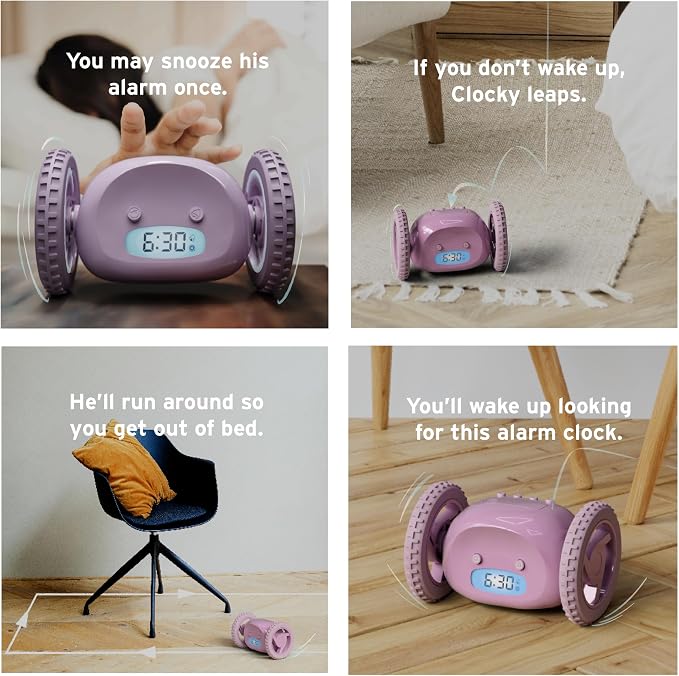 CLOCKY Alarm Clock on Wheels – Loud Rolling Alarm Clock
