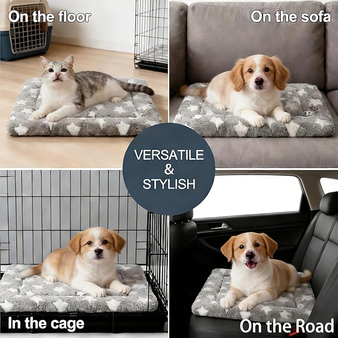 Dog Bed Mat - Reversible Dog Crate Bed Mats, Soft & Breathable Kennel Pad, Durable Crate Bed for Small Medium Large Dogs & Cats