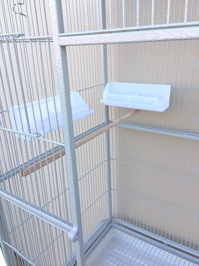 X-Large Double Durable Stackable Two Separate 3-Levels Bird Parrot Cages Side Breeding Nest Box Doors Easy Clean Pull Out Metal Grate and Tray with Detachable Stand on Wheels