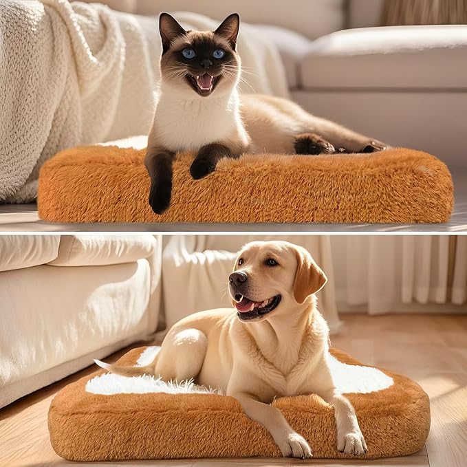 Orthopedic Dog Bed for Small Dogs, Toast Style Washable Non-Slip Pet Bed for Dogs and Cats, Puppy Kitten Washable Pet Mat Bed for Crate Home Indoor