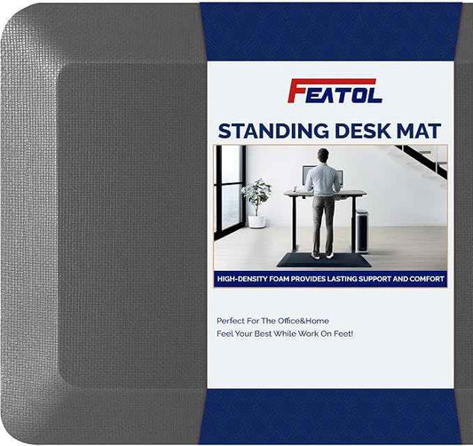 FEATOL Anti Fatigue Mat for Standing, 9/10 Extra Thick Ergonomic Standing Desk