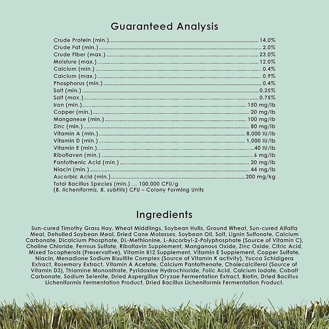 Kaytee Timothy Complete Guinea Pig Food Timothy Hay 25 Pounds