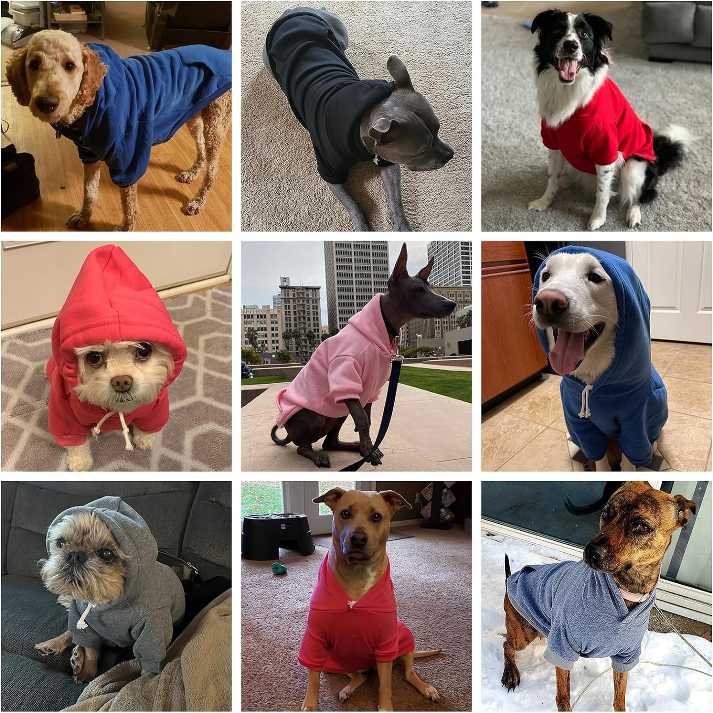 KOOLTAIL Basic Dog Hoodie - Soft & Warm Dog Hoodie Sweater with Leash Hole and Pocket, Dog Winter Coat, Cold Weather Clothes Sweatshirt for Small Medium Large Dogs Puppy Cat Boys Girls Deep Pink XXL