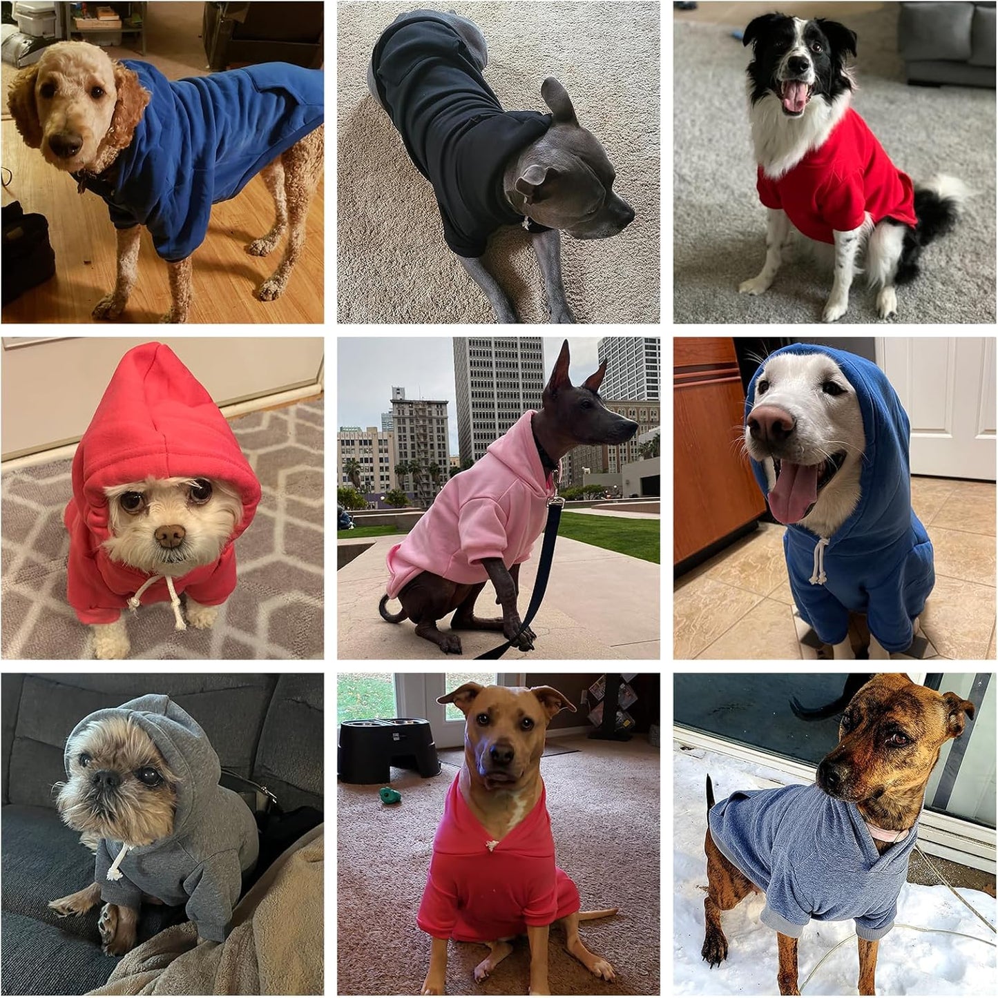 KOOLTAIL Basic Dog Hoodie - Soft and Warm Dog Hoodie Sweater with Leash Hole and Pocket, Dog Winter Coat, Cold Weather Clothes Sweatshirt for Small Medium Large Dogs Puppy Cat Boys Girls Pink S