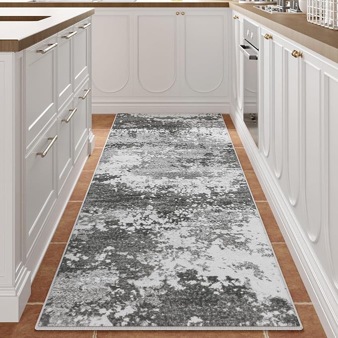 2x6 Rug Runners for Hallways Kitchen Non Slip Washable Grey Entryway Runner Rugs
