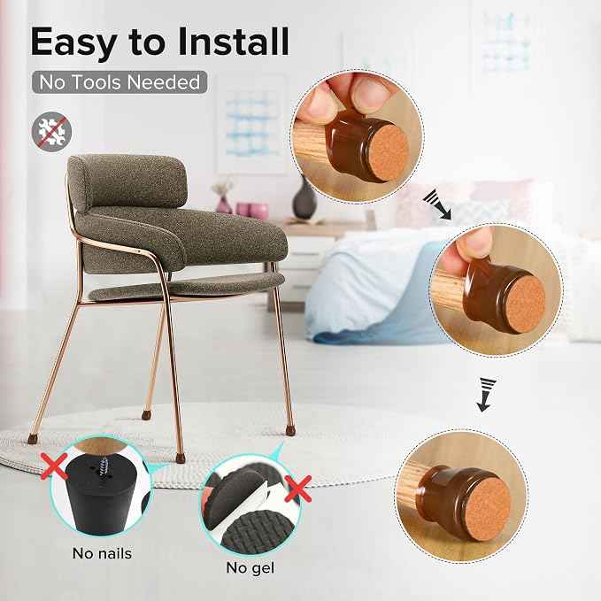 24PCS Upgraded Silicone Chair Leg Floor Protectors