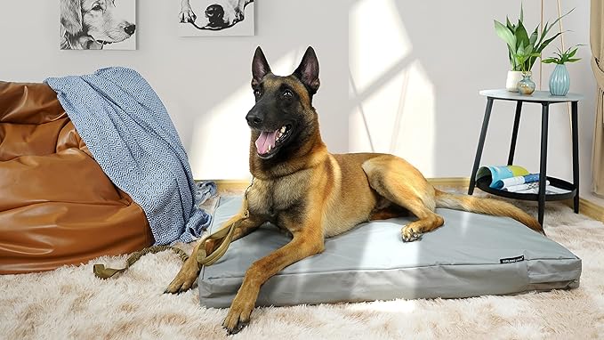 Explore Land Waterproof Dog Bed Cover Canvas Washable Dog Crate Pad Replacement Cover for 30 Inch Crate, 29Lx18Wx3.5H inch, Gray