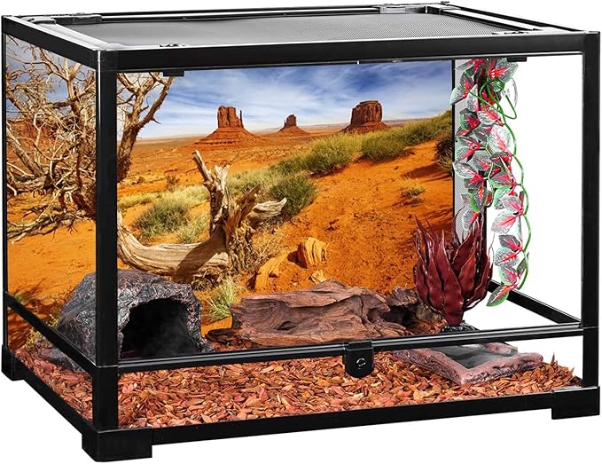 AWERT 72x16 inches Reptile Habitat Background Orange Desert Terrarium Background Durable Polyester Background