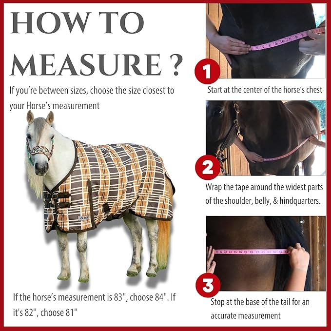 Jeffers Pony Poppins Solaris 1200 Denier Turnout Blanket Brown & Cream Plaid 66" - Waterproof, Breathable Horse Blanket with 0 gram Polyfill, No Insulation, Ideal Protection for Wind & Rain,
