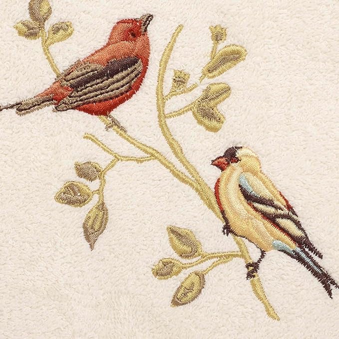 Avanti Linens - Hand Towel, Soft & Absorbent Cotton Towel (Premier Songbirds Collection), Ivory