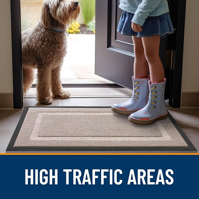 OLANLY Front Door Mat Indoor Outdoor Entrance, Waterproof All-Season,