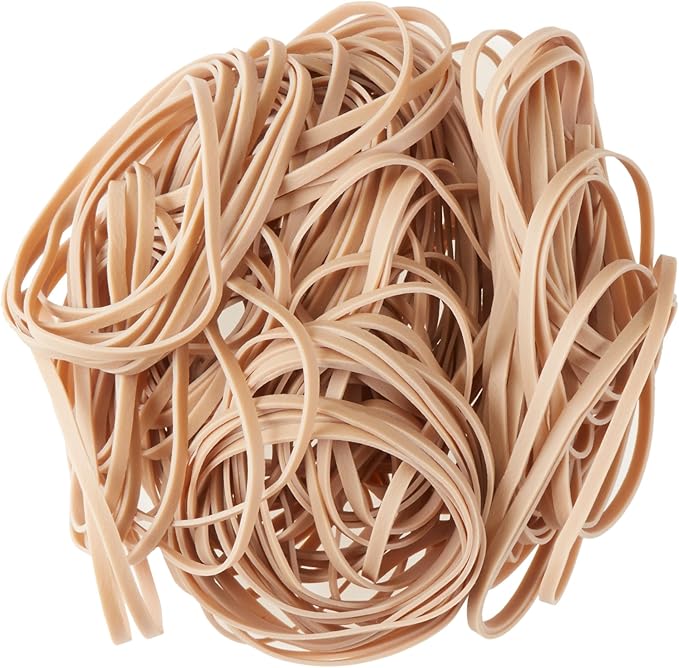 Amazon Basics Rubber Bands, Size 33 (3-1/2 x 1/8 Inch), 600 Bands/1 lb Pack, 25-Pack, Tan