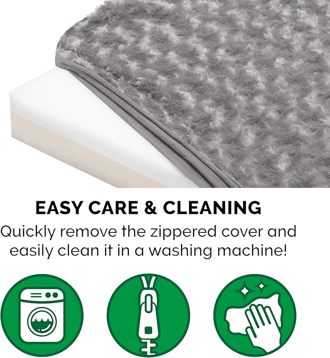 Furhaven Memory Foam Dog Bed for Large Dogs w/ Removable Washable Cover, For Dogs Up to 125 lbs - Ultra Plush Faux Fur & Suede Mattress - Gray, Jumbo Plus/XXL