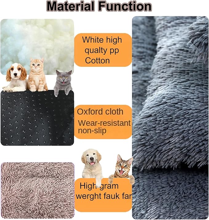 Dog Crate Mat, Dog Bed for Large Dogs, Comfy Fluffy Kennel Pad Anti-Slip for Dog beds & Furniture, Quilted Dog Bed for Pets for Medium/Small Dogs Cats (Color : Brown, Size : 43x29)