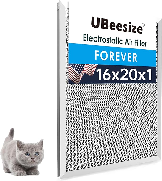 UBeesize 16x20x1 Reusable Electrostatic Air Filter HVAC AC Furnace Filter