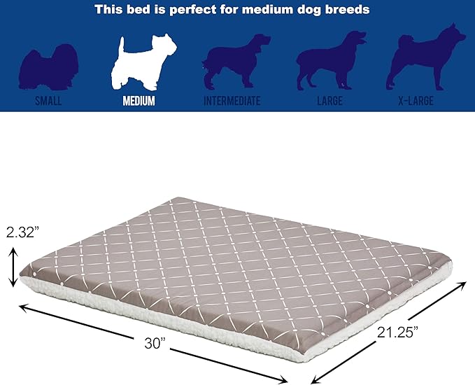 MidWest Homes for Pets Quiet Time Couture Paxton Pet Bed with Removable Pillow Cover, Mushroom, 30"