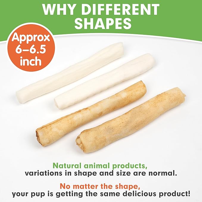 MON2SUN Dog Rawhide Rolls Twist Sticks 6.5 Inch Chew Treats Chicken Flavor 18 Count for Puppy and Small Dogs