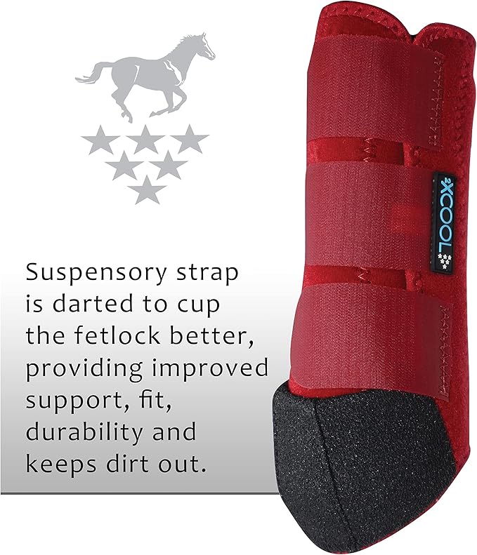 Professional's Choice 2XCOOL Sports Medicine Horse Boots | Protective & Breathable Design for Ultimate Comfort, Durability & Cooling in Active Horses | 2 Pack Medium Crimson Red