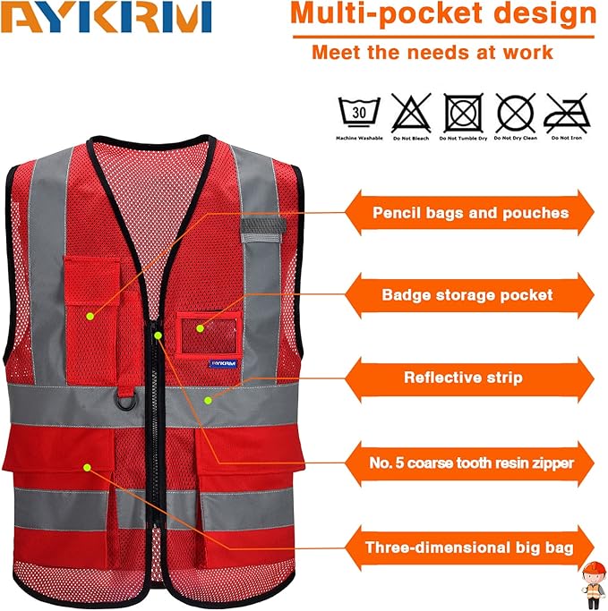 A-SAFETY Small class 2 vests colored